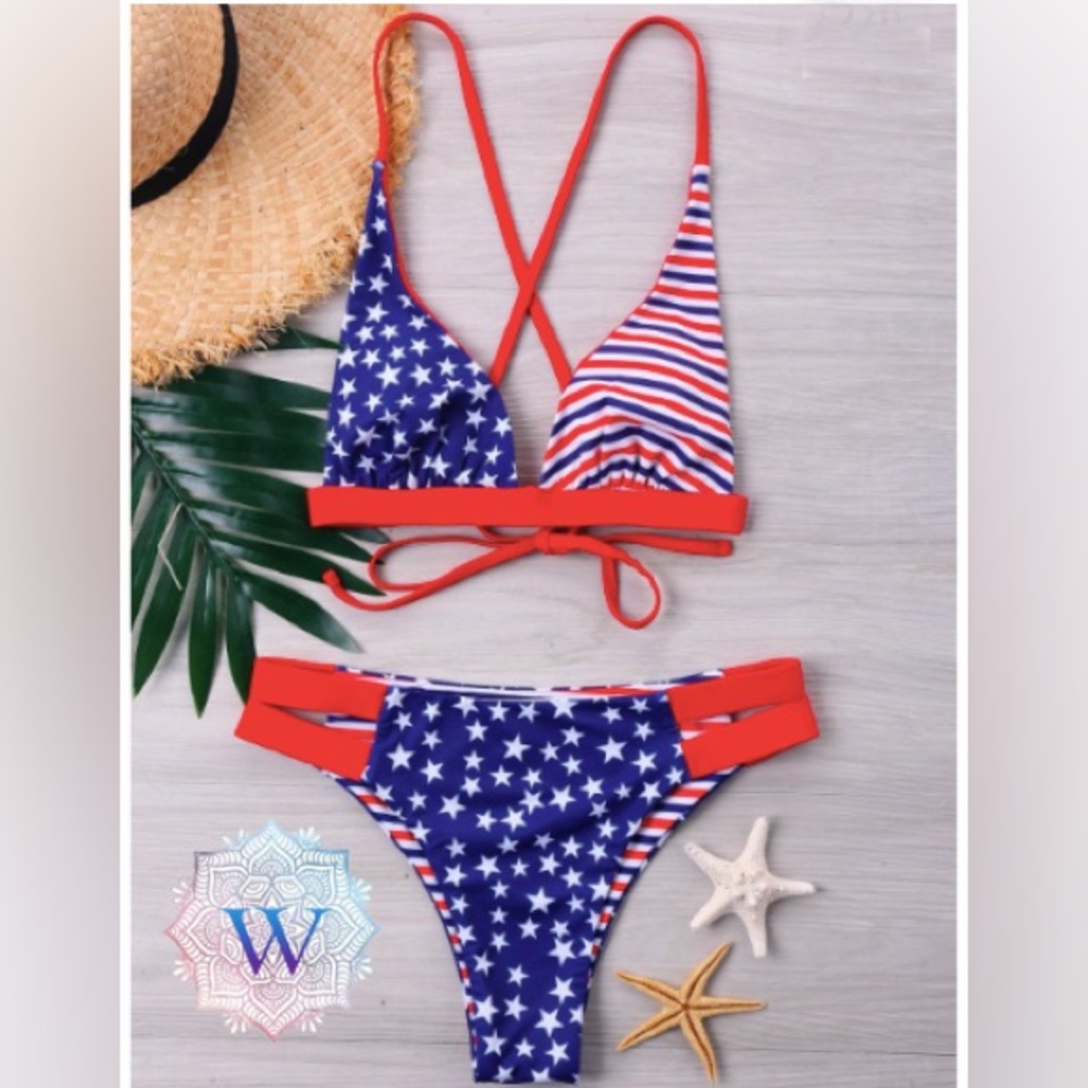 Stars and Stripes Bikini (Size Large, Runs Small - Fits Medium).